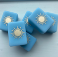 Sky Blue Tiles with Gold Sun