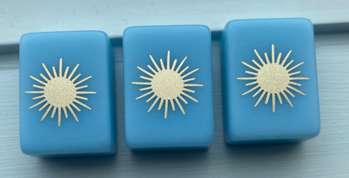 Sky Blue Tiles with Gold Sun