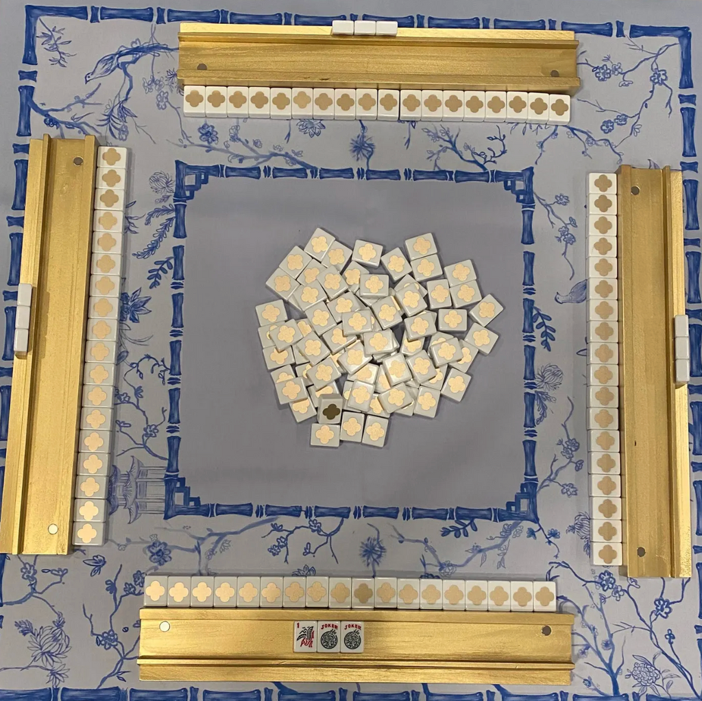 Wooden Gold Mahjong Tile Racks